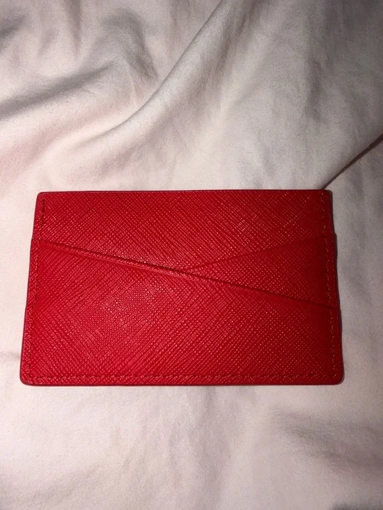 Sorial Red Textured Leather Card Sleeve - Picture 3 of 3